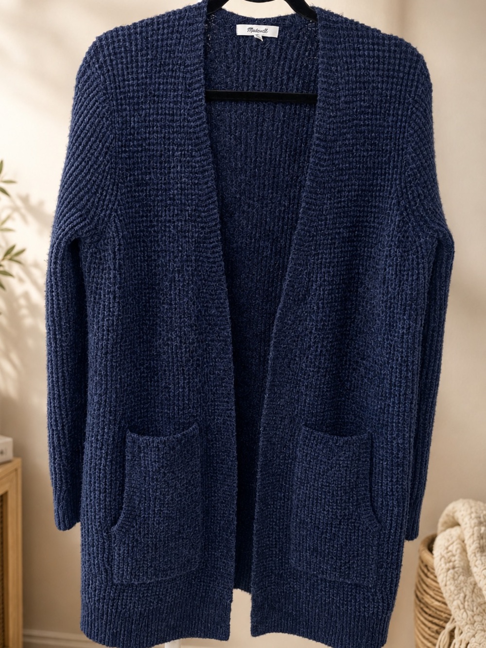 Madewell Navy Chunky Open-Front Cardigan